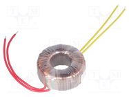 Transformer: toroidal; 40VA; 230VAC; 24V; 1.67A; Leads: cables; IP00 INDEL