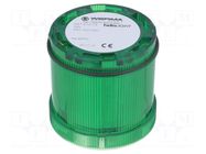 Module: light signaller; green; LED; 24VDC; 24VAC; IP65; Ø70x65.5mm WERMA
