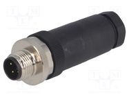 Connector: M12; plug; PIN: 3; male; A code-DeviceNet / CANopen TE Connectivity