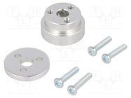 Bracket wheel; Kit: adapter,mounting screws; Shaft: D spring POLOLU