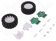 Wheel with encoder; black/white; Shaft: D spring; push-in,screw 