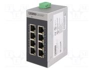 Switch Ethernet; unmanaged; Number of ports: 8; 9÷32VDC; RJ45 