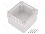 Enclosure: multipurpose; X: 80mm; Y: 82mm; Z: 55mm; ABS; grey; gasket KRADEX