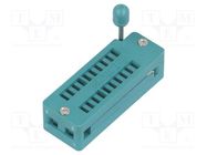 Socket: integrated circuits; ZIF; DIP20; 7.62mm; THT; demountable 