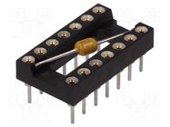 Socket: integrated circuits; DIP14; Pitch: 2.54mm; precision; THT 