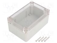 Enclosure: multipurpose; X: 78mm; Y: 118mm; Z: 54mm; ABS; grey; gasket KRADEX