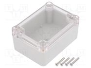 Enclosure: multipurpose; X: 64mm; Y: 88mm; Z: 41mm; ABS; grey; gasket KRADEX