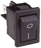 SWITCH, ROCKER, DPST, 15A, 250VAC, BLACK