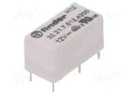Relay: electromagnetic; SPST-NO; Ucoil: 12VDC; Icontacts max: 15A FINDER
