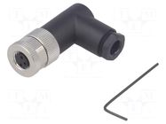 Connector: M8; female; PIN: 3; angled 90°; unshielded; for cable TE Connectivity