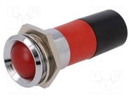 Indicator: LED; recessed; red; 230VDC; 230VAC; Ø22.2mm; IP67; metal SIGNAL-CONSTRUCT