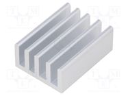 Heatsink: extruded; grilled; natural; L: 25mm; W: 19mm; H: 14mm; raw 