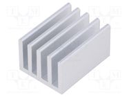 Heatsink: extruded; grilled; natural; L: 25mm; W: 19mm; H: 10mm; raw 