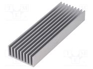 Heatsink: extruded; grilled; natural; L: 100mm; W: 33mm; H: 14mm; raw FISCHER ELEKTRONIK