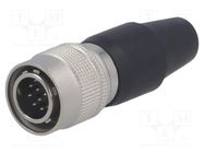 Connector: circular; HR10; push-pull; plug; 2A; silver plated; male HIROSE