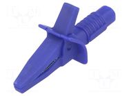Crocodile clip; 10A; blue; max.25mm; 4mm socket CLIFF