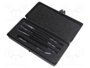 Set of tweezers; non-magnetic; ESD; 4pcs. 