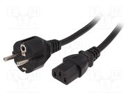 Cable; 3x1mm2; CEE 7/7 (E/F) plug,IEC C13 female; PVC; 1.5m; 16A LIAN DUNG