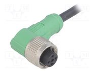 Connection lead; M12; PIN: 4; angled; 10m; plug; 250VAC; 4A; SAC; PUR PHOENIX CONTACT