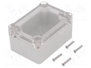 Enclosure: multipurpose; X: 50mm; Y: 70mm; Z: 36mm; ABS; grey; gasket KRADEX