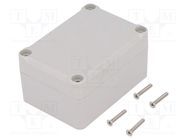 Enclosure: multipurpose; X: 50mm; Y: 70mm; Z: 36mm; ABS; grey; gasket KRADEX