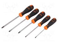 Kit: screwdrivers; Pozidriv®,slot BAHCO