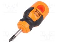 Screwdriver; Phillips; PH1; Blade length: 25mm; Overall len: 85mm BAHCO