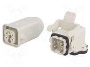 Connector: HDC; male + female; S-A; PIN: 5; 4+PE; size 3A; angled MOLEX