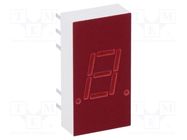 Display: LED; 7-segment; 7.6mm; 0.3"; No.char: 1; red; 0.34÷0.8mcd BROADCOM (AVAGO)