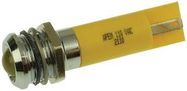 PANEL MOUNT INDICATOR, LED, 12MM, YELLOW, 2.1V