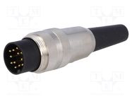 Connector: M16; plug; male; soldering; for cable; PIN: 12; 3A; 60V LUMBERG