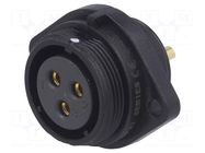 Connector: circular; socket; female; PIN: 3; IP68; SP21; 30A; 500V WEIPU