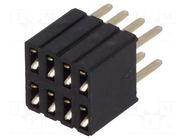 Connector: pin strips; socket; female; PIN: 8; straight; THT; 1.27mm CONNFLY