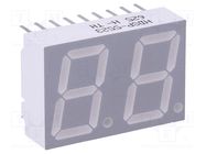 Display: LED; 7-segment; 14.22mm; 0.56"; No.char: 2; red; 0.9÷2.8mcd BROADCOM (AVAGO)