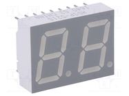 Display: LED; 7-segment; 14.22mm; 0.56"; No.char: 2; green; anode BROADCOM (AVAGO)