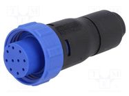 Connector: circular; plug; female; PIN: 10; w/o contacts; for cable BULGIN