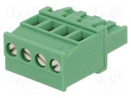 Pluggable terminal block; 5mm; ways: 4; angled 90°; plug; female 