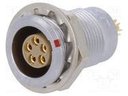 Connector: circular; 0B; socket; female; PIN: 5; soldering; 6.5A LEMO