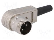 Connector: M16; plug; male; soldering; for cable; PIN: 5; 5A; 300V AMPHENOL