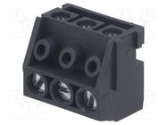 Pluggable terminal block; 5mm; ways: 3; angled 90°; female; black PTR MESSTECHNIK