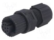 Connector: M12; plug; PIN: 8; female; A code-DeviceNet / CANopen AMPHENOL LTW