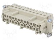 Connector: HDC; contact insert; female; Han E®; PIN: 24; 24+PE; 16A HARTING