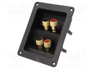 Connector: loudspeaker; terminal; for panel mounting,screw 