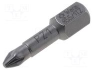 Screwdriver bit; Pozidriv®; PZ1; Overall len: 25mm; TORSION WERA