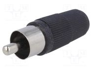 Connector: RCA; plug; male; straight; soldering; black; for cable NINIGI