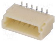 Connector: wire-board; socket; male; SH,SR; 1mm; PIN: 6; SMT; 50V; 1A JST