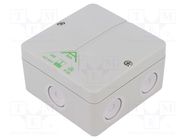 Enclosure: junction box; X: 93mm; Y: 93mm; Z: 55mm; polystyrene; IP65 SPELSBERG