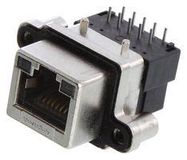 RUGGED RJ50 JACK, R/A, 10P10C, 1PORT, TH