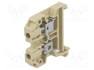 Splice terminal: rail; 4mm2; ways: 1; terminals: 2; beige; polyamide WEIDMÜLLER