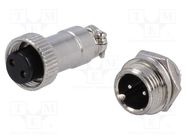 Connector: microphone MINI; socket,plug; male,female; PIN: 2; MINI 